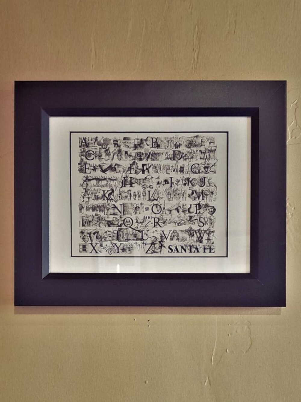 Small Santa Fe Alphabet, Hand Illustrated, Framed - Picture 14 of 14